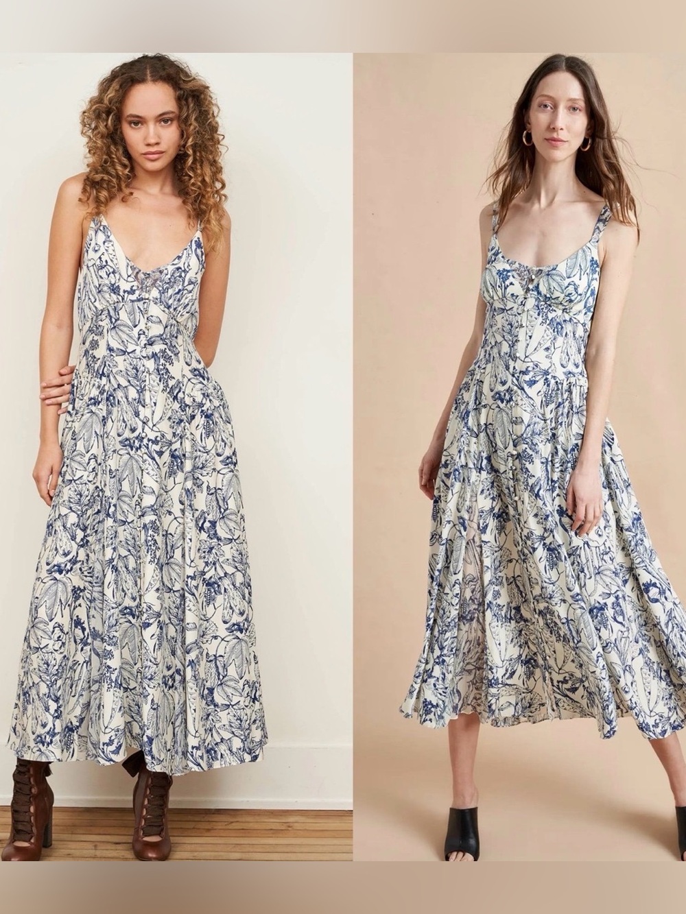 La Ligne Paulina Dress Blue Toile